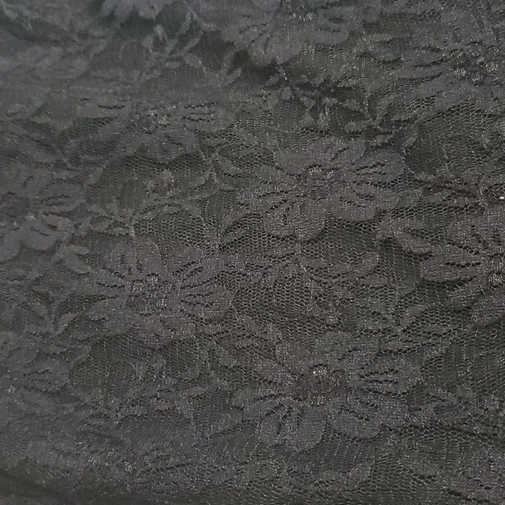 MIDNIGHT HOUR Black Floral Lace Short Dress Size Medium - Picture 2 of 8